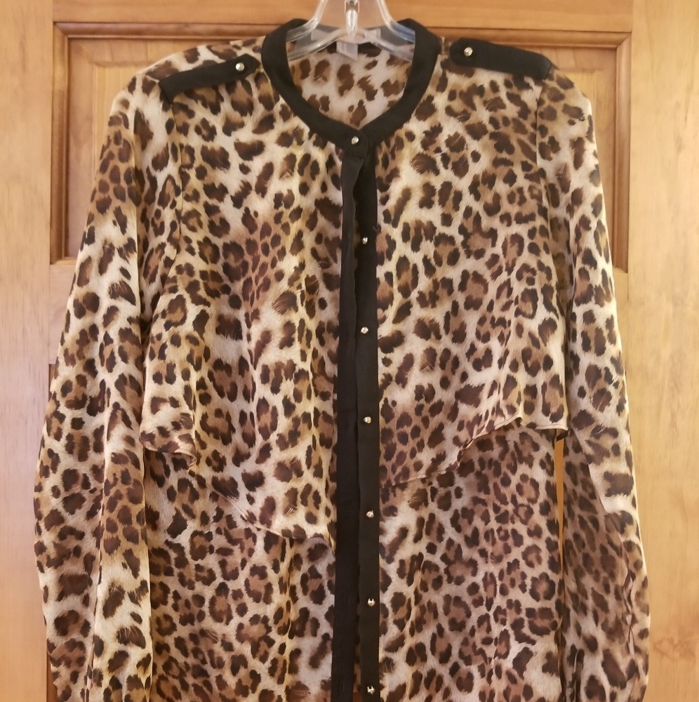 Animal cheetah print blouse